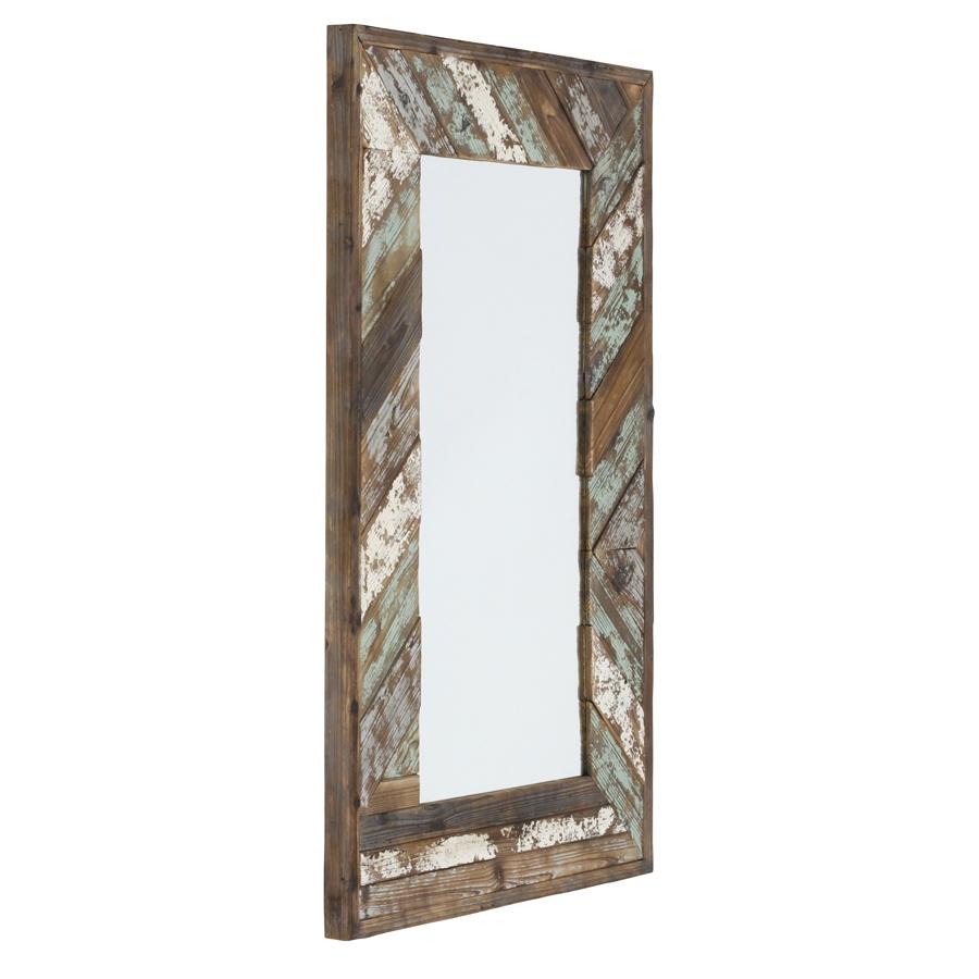 Aspire Home Accents 5445 - Brogan Distressed Wood Slat Wall Mirror
