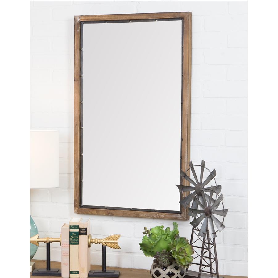 aspire home accents 5520 - Marlon Rustic Wood Wall Mirror