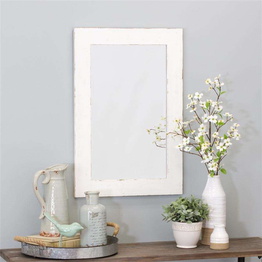 aspire home accents 6091 - Morris Wall Mirror - White 30 x 20