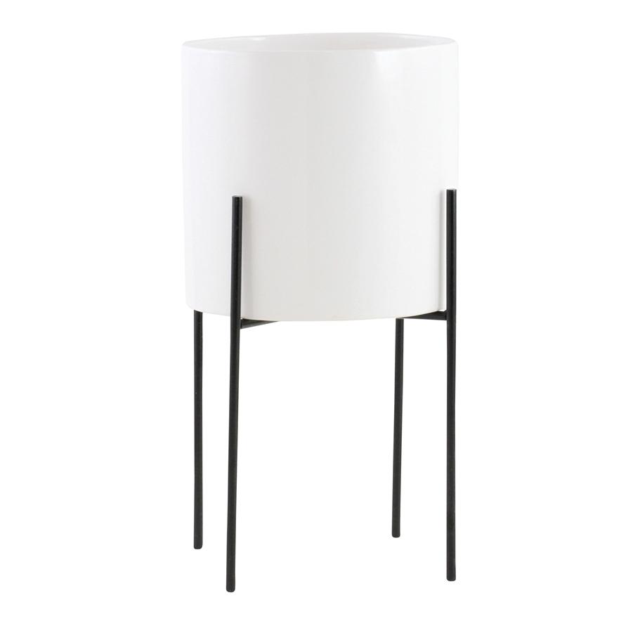 Aspire Home Accents 6527 - Lonnie Mid Century Ceramic Planter - White 16"H