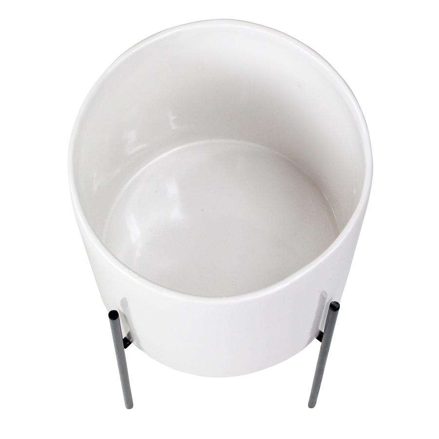 Aspire Home Accents 6527 - Lonnie Mid Century Ceramic Planter - White 16"H