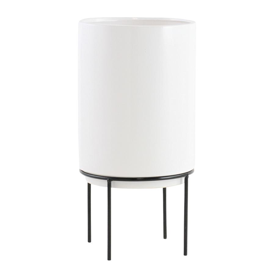 Aspire Home Accents 6558 - Jemina Mid Century Ceramic Planter - White