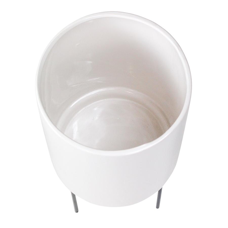Aspire Home Accents 6558 - Jemina Mid Century Ceramic Planter - White