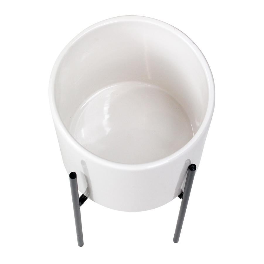 Aspire Home Accents 6589 - Lonnie Mid Century Ceramic Planter - White 13"H