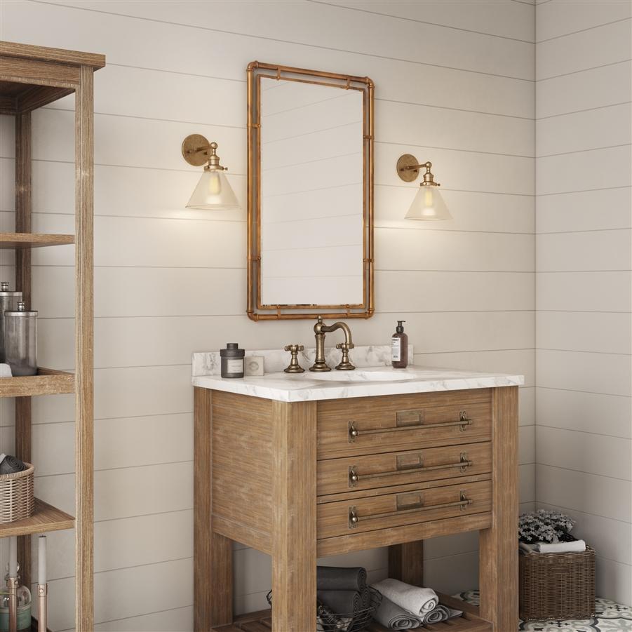 Aspire Home Accents 6703 - Morse Industial Metal Wall Mirror - Copper