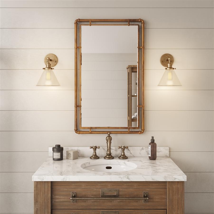 aspire home accents 6703 - Morse Industial Metal Wall Mirror - Copper