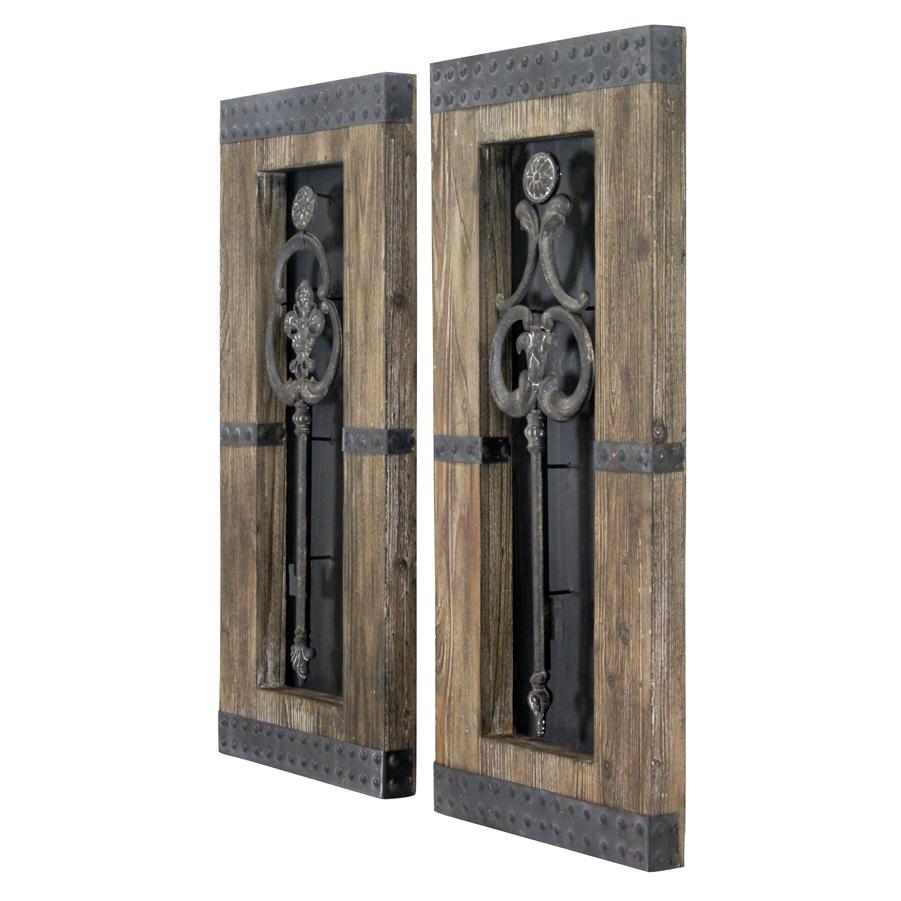 Aspire Home Accents 6840 - Antique Key Wood Wall Decor Set Of 2