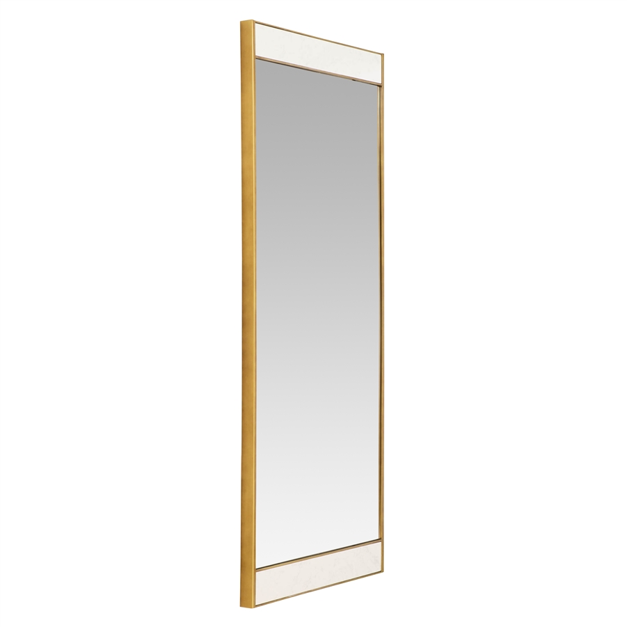 Aspire Home Accents 7685 - Lina Modern Floor Mirror Gold With Marble