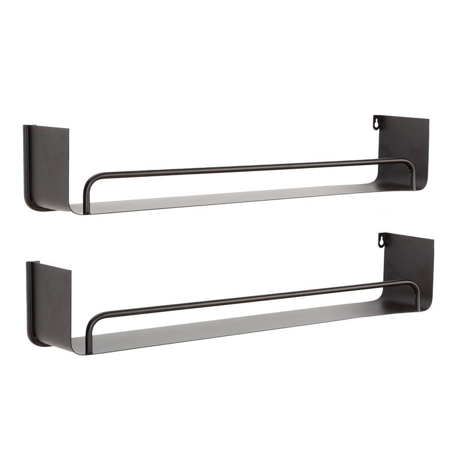 Aspire Home Accents 7739 - Syler Modern Wall Shelf (Set Of 2) - 28" Black