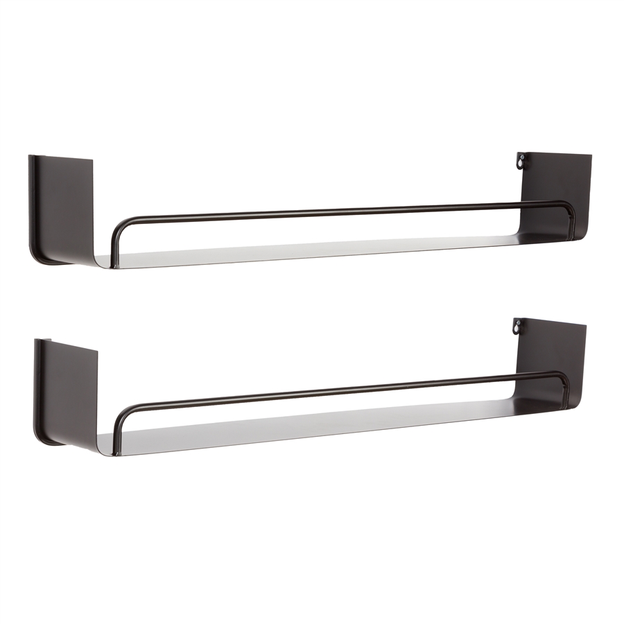 Aspire Home Accents 7746 - Syler Modern Wall Shelf (Set Of 2) - 34" Black