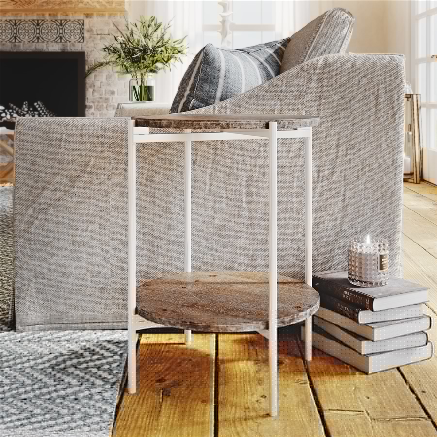 aspire home accents 7791 - Kamryn Modern Accent Table - Gray/White