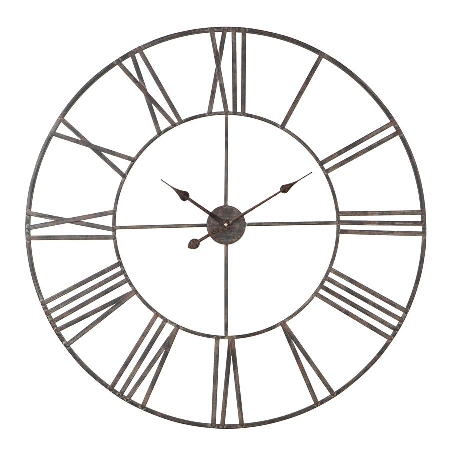 Aspire Home Accents 7807 - Solange Round Metal Wall Clock - 36" Gray