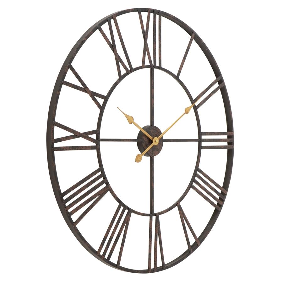 Aspire Home Accents 7852 - Solange Round Metal Wall Clock - 30" Dark Brown