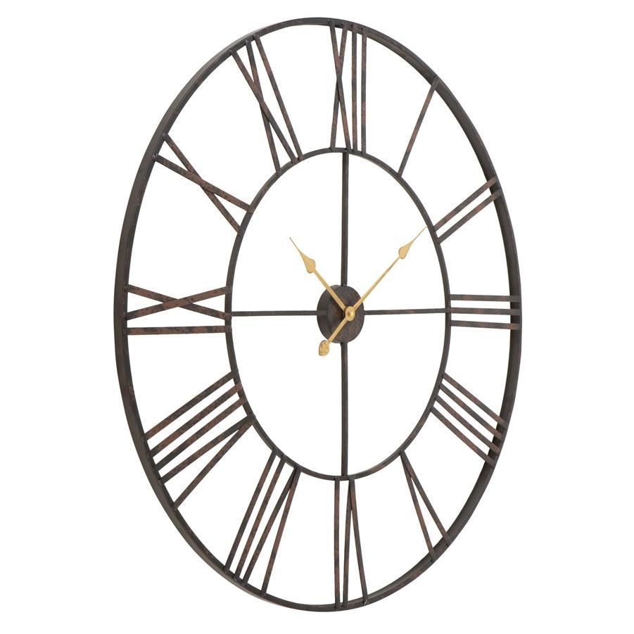 Aspire Home Accents 7869 - Solange Round Metal Wall Clock - 36" Dark Brown