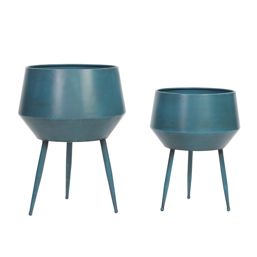 Aspire Home Accents 7937 - Huxley Mid Century Modern Planters - Blue (Set Of 2)