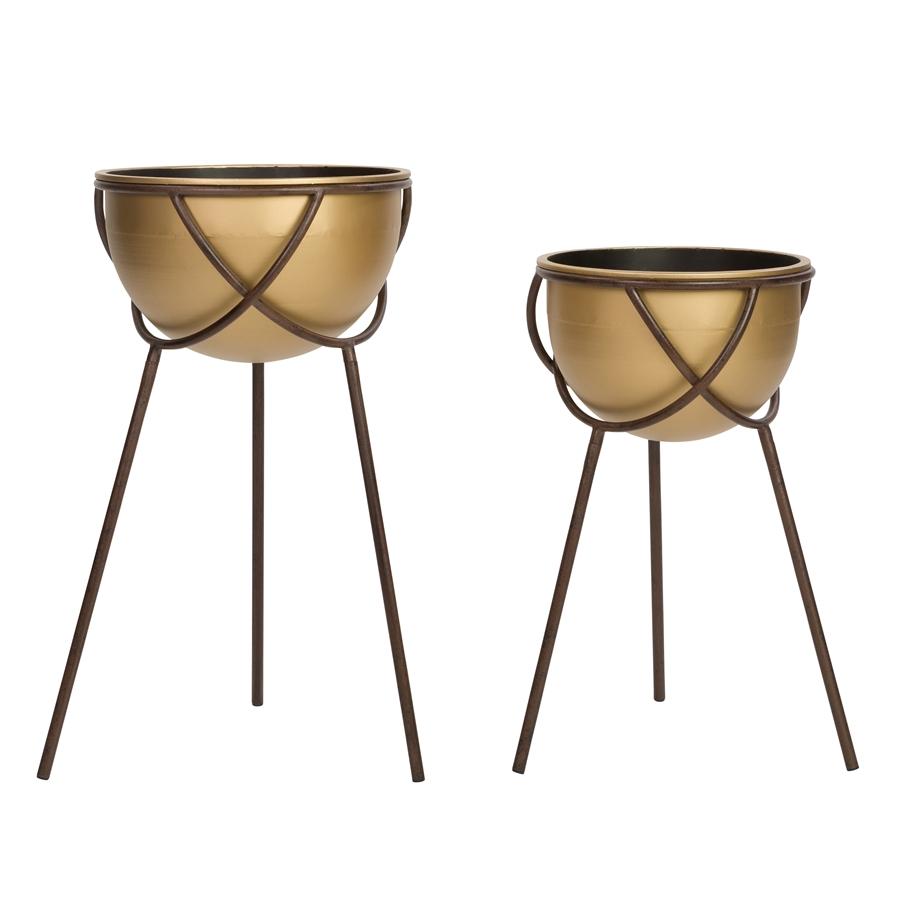 Aspire Home Accents 7999 - Harper Gold Planters (Set Of 2)
