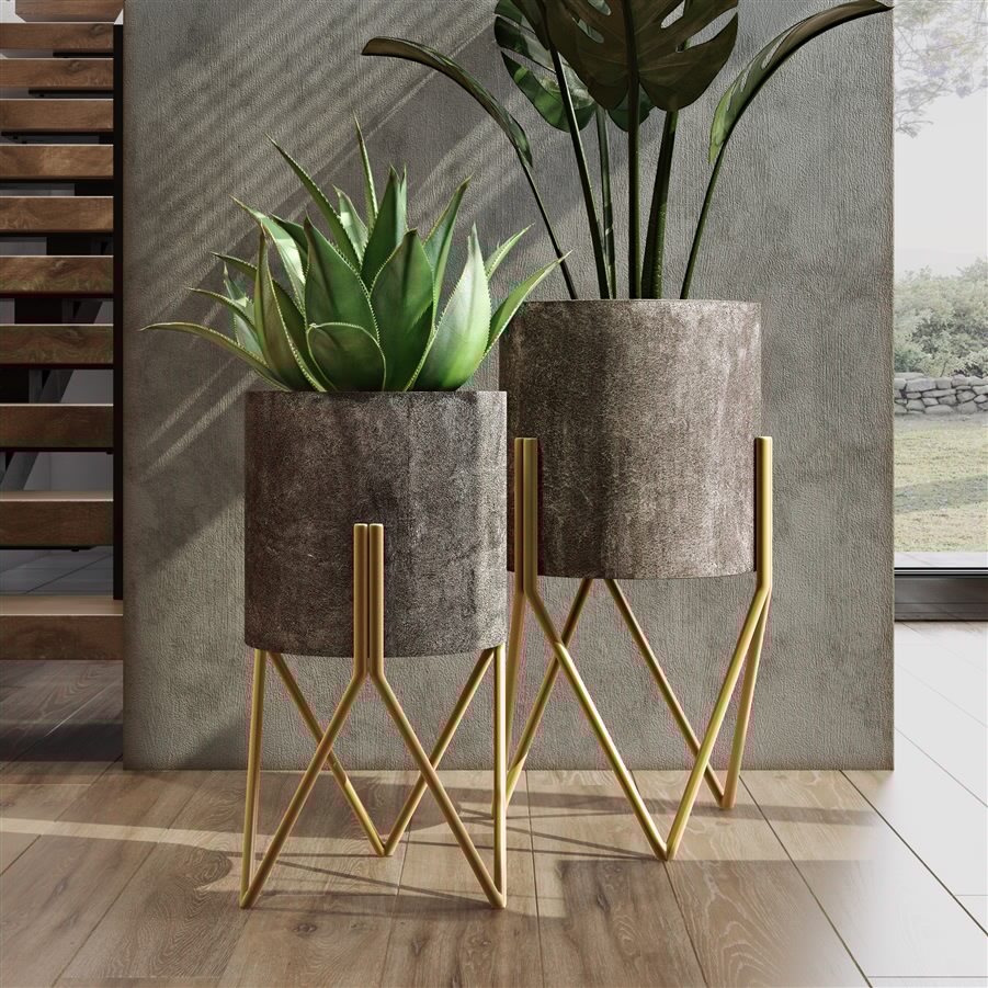 aspire home accents 8156 - Jarvis Mid Century Modern Planters (Set of 2)