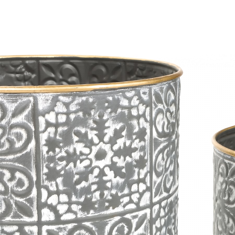 Aspire Home Accents 8286 - Bantu Modern Planters (Set Of 2) - Gray