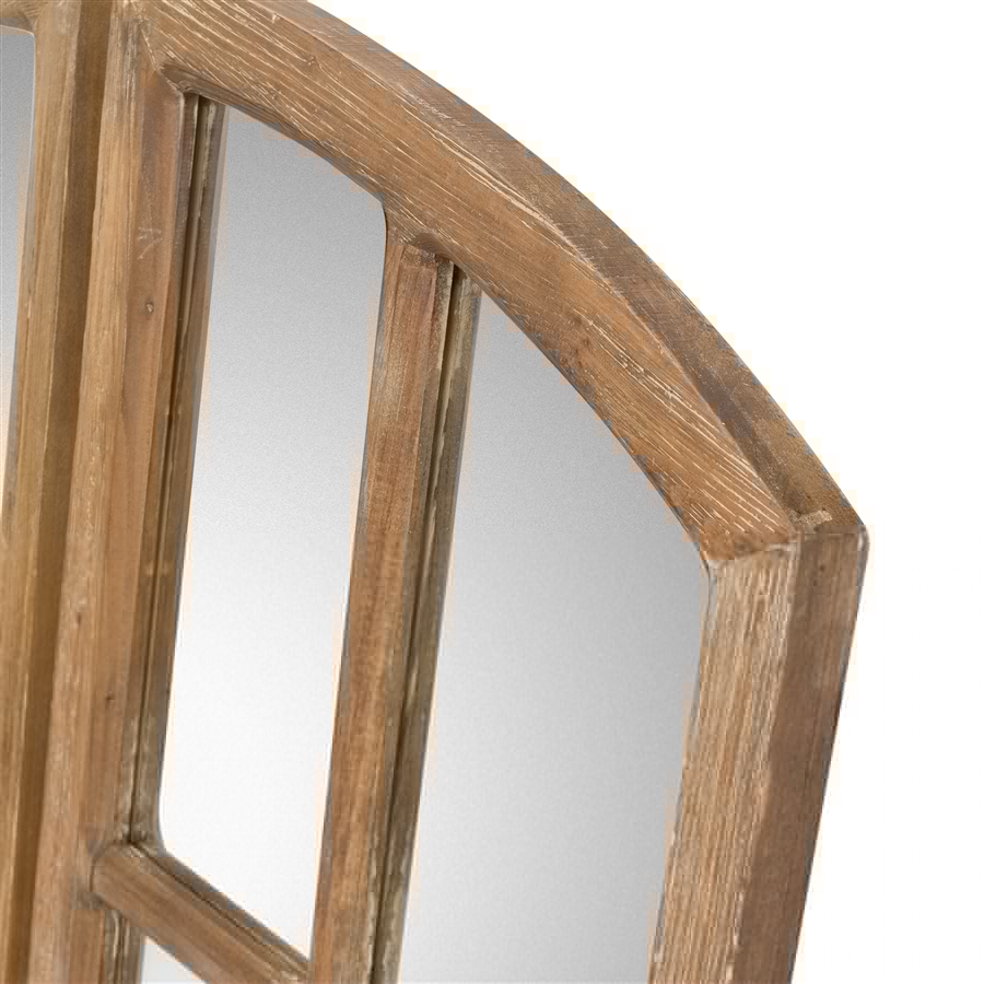 Aspire Home Accents 8293 - Jolene Arch Window Pane Mirrors (Set Of 2) - Walnut 27"H