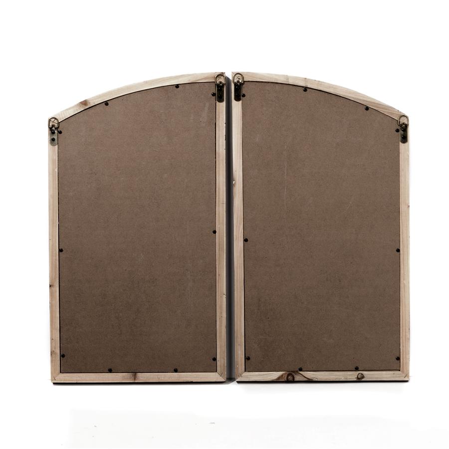 Aspire Home Accents 8293 - Jolene Arch Window Pane Mirrors (Set Of 2) - Walnut 27"H