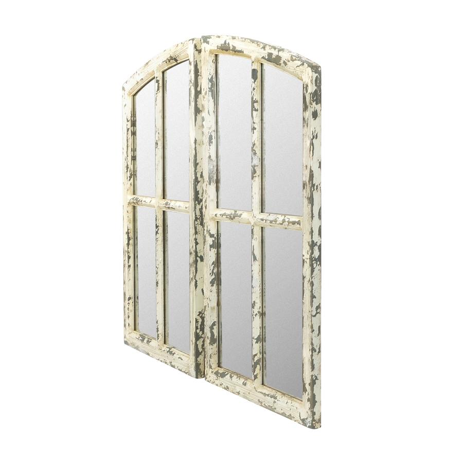 Aspire Home Accents 8309 - Jolene Arch Window Pane Mirrors (Set Of 2) - White 33"H