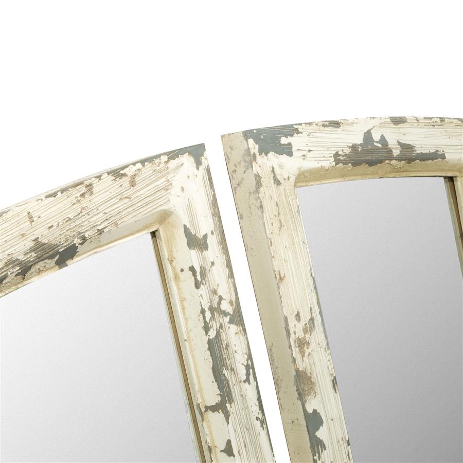 Aspire Home Accents 8309 - Jolene Arch Window Pane Mirrors (Set Of 2) - White 33"H