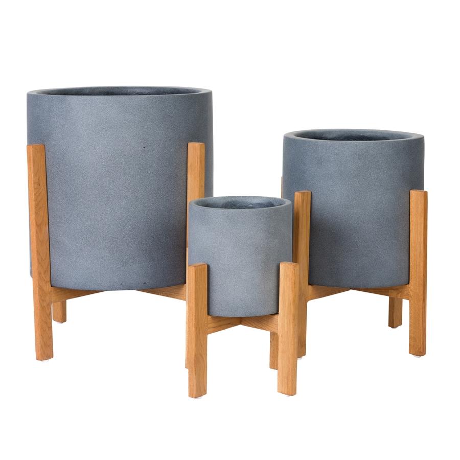 Aspire Home Accents 8361 - Rowan Modern Outdoor Planter - 18" Grey