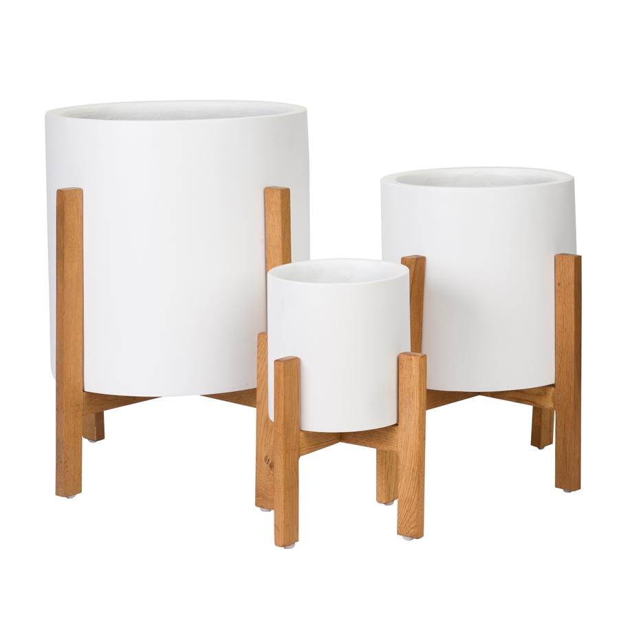 Aspire Home Accents 8378 - Rowan Modern Outdoor Planter - 22" White