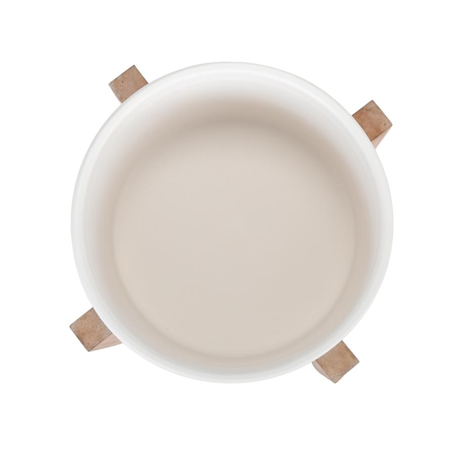 Aspire Home Accents 8439 - Liam Modern Ceramic Planter With Wood Legs