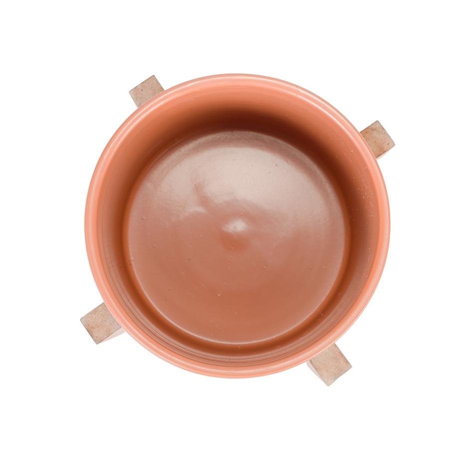 Aspire Home Accents 8460 - Liam Modern Ceramic Planter With Wood Legs