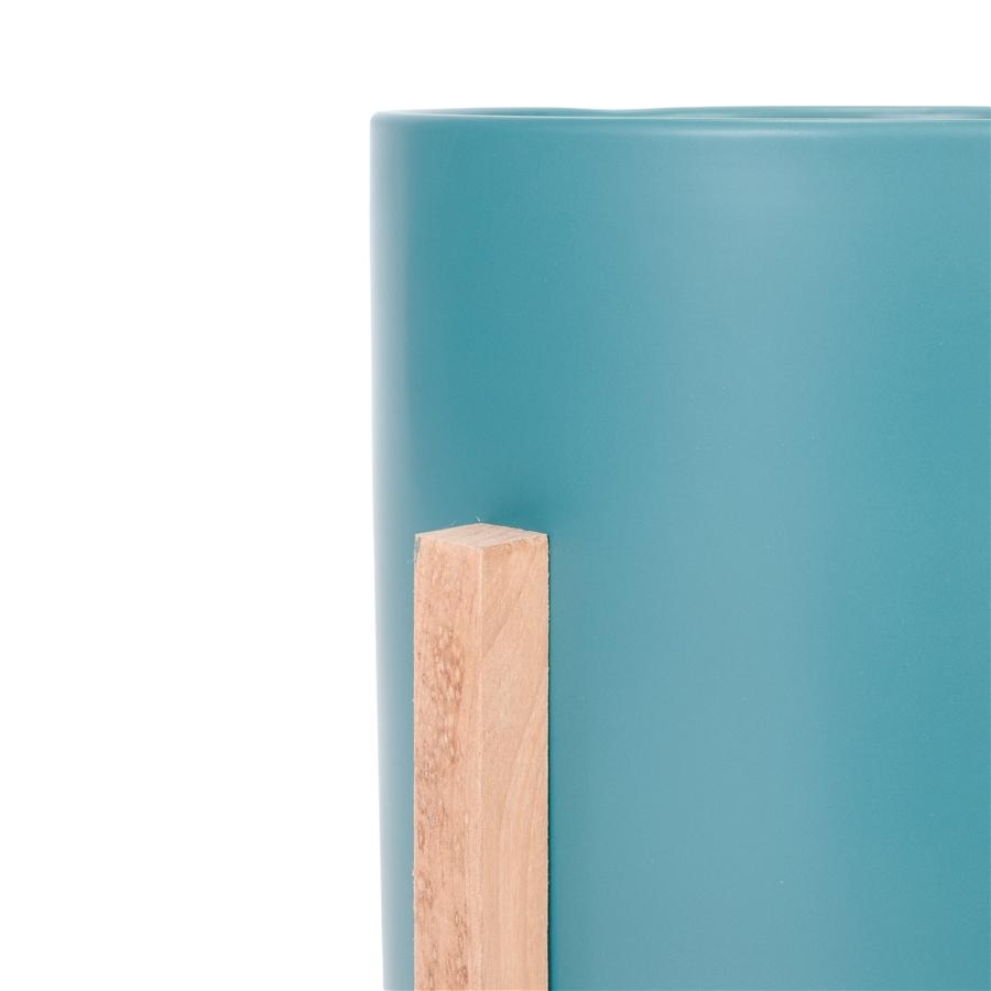 Aspire Home Accents 8477 - Liam Modern Ceramic Planter With Wood Legs