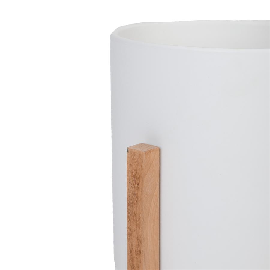 Aspire Home Accents 8484 - Liam Modern Ceramic Planter With Wood Legs