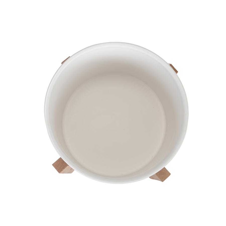 Aspire Home Accents 8484 - Liam Modern Ceramic Planter With Wood Legs