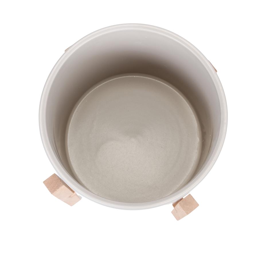 Aspire Home Accents 8491 - Liam Modern Ceramic Planter With Wood Legs