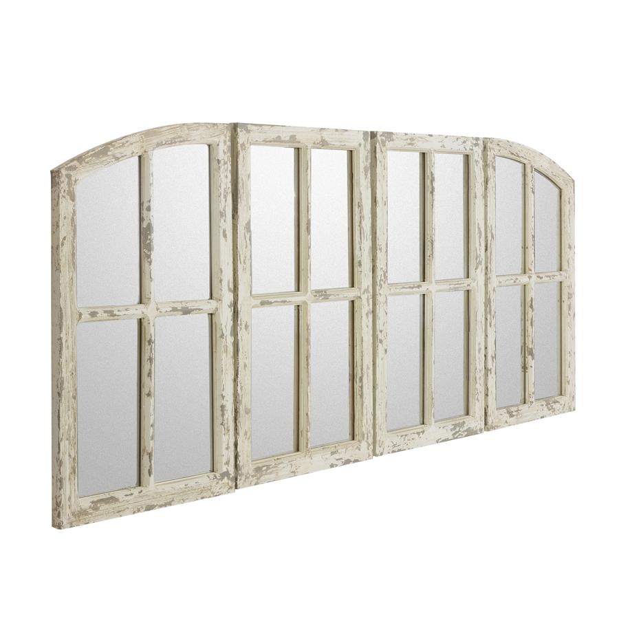Aspire Home Accents 8637 - Raelynn Arch Window Pane Mirrors (Set Of 4) - White 27"H
