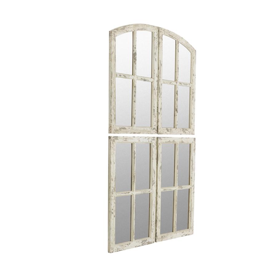 Aspire Home Accents 8637 - Raelynn Arch Window Pane Mirrors (Set Of 4) - White 27"H