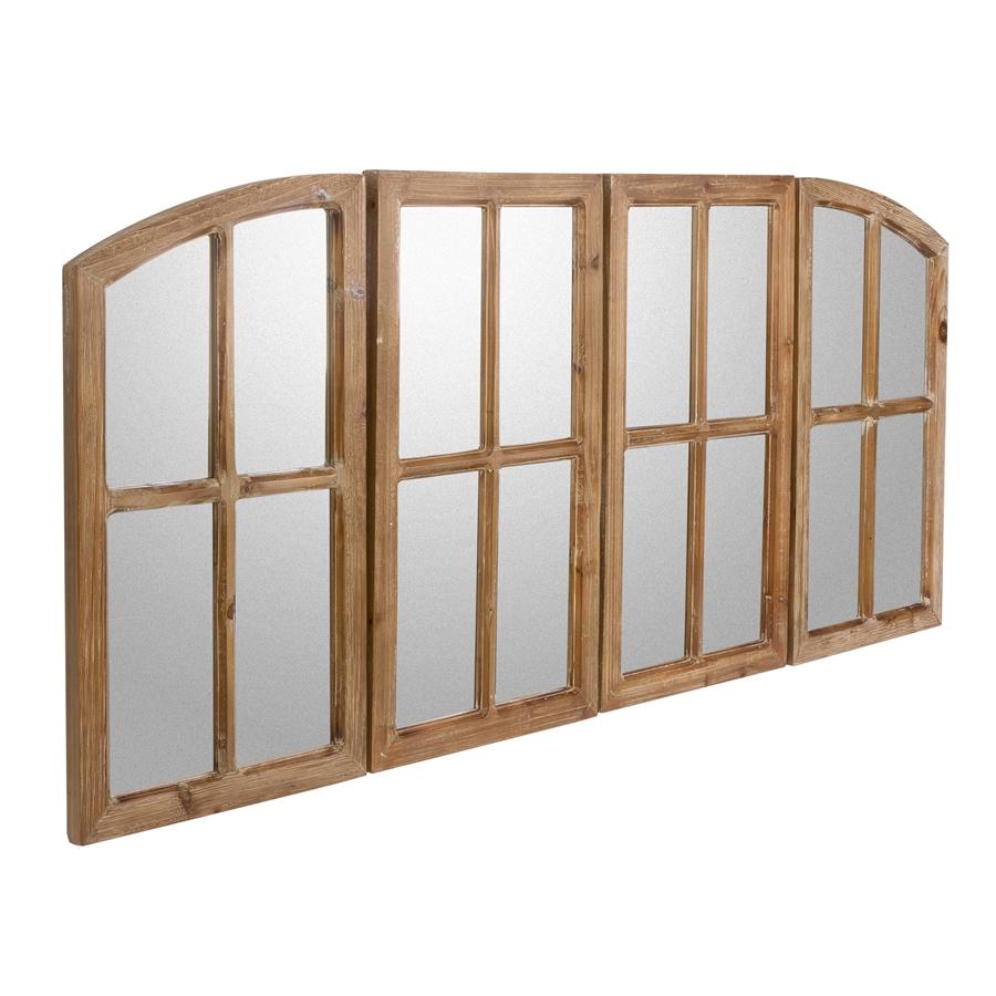 Aspire Home Accents 8644 - Raelynn Arch Window Pane Mirrors (Set Of 4) - Walnut 27"H
