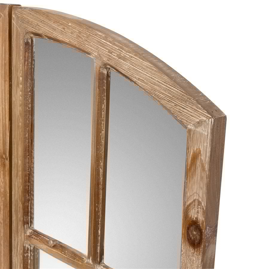 Aspire Home Accents 8644 - Raelynn Arch Window Pane Mirrors (Set Of 4) - Walnut 27"H