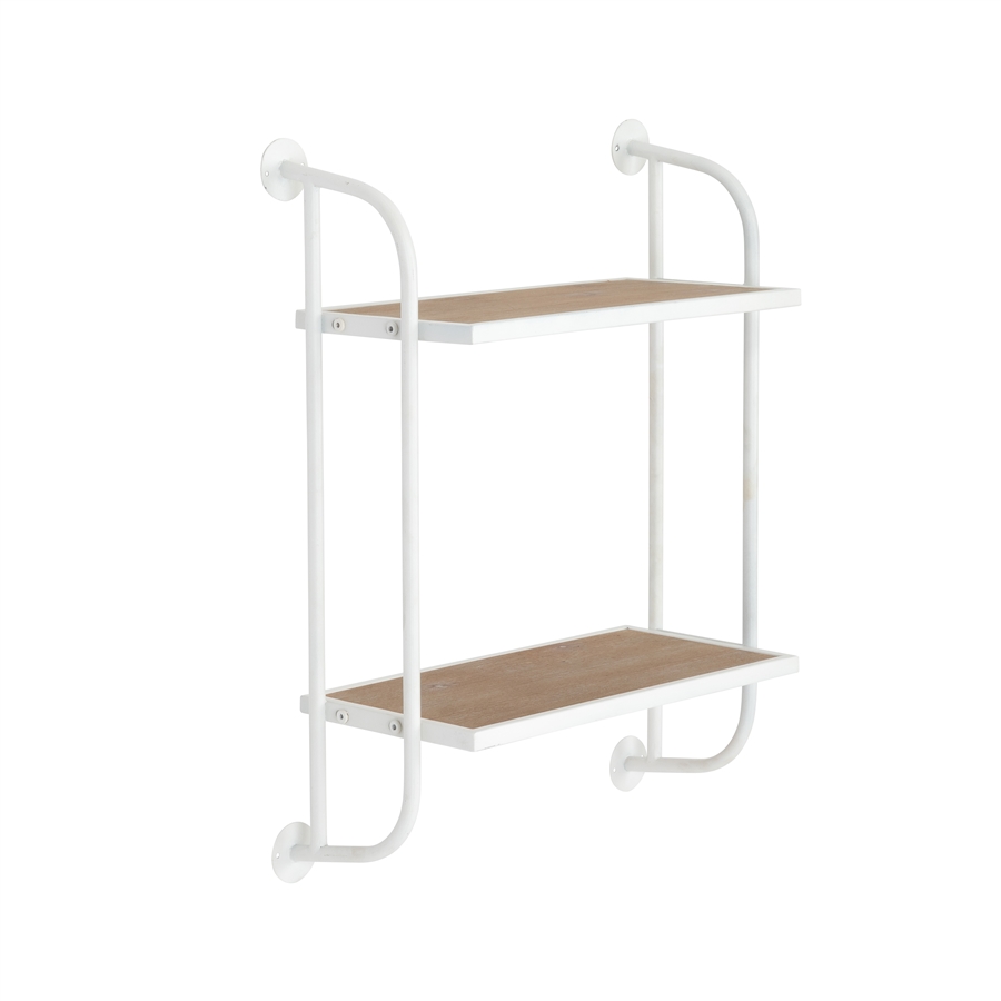 Aspire Home Accents 8668 - Emery Wall Shelf - 2 Shelf 18" White