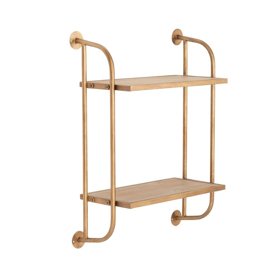 Aspire Home Accents 8675 - Emery Wall Shelf - 2 Shelf 18" Gold