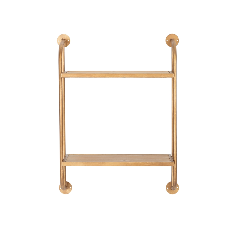 aspire home accents 8675 - Emery Wall Shelf - 2 Shelf 18" Gold