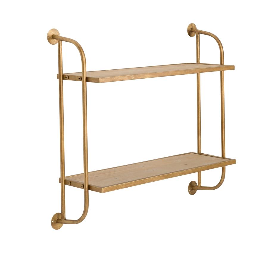 Aspire Home Accents 8705 - Emery Wall Shelf - 2 Shelf 26" Gold
