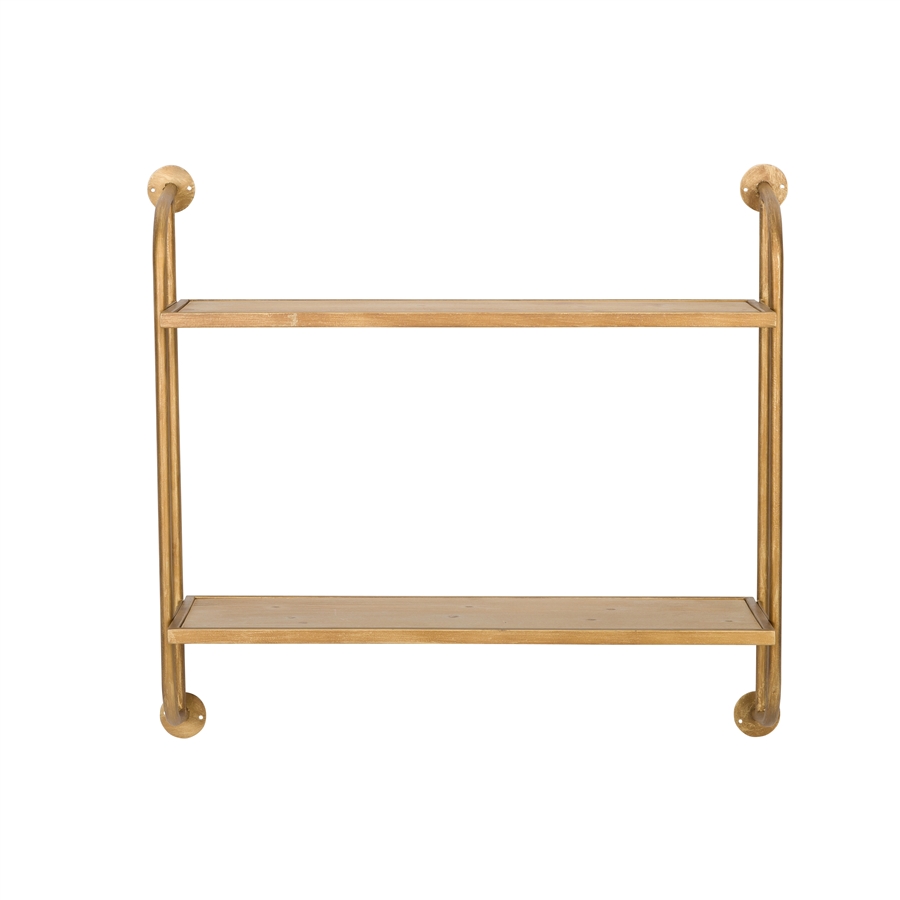 aspire home accents 8705 - Emery Wall Shelf - 2 Shelf 26" Gold