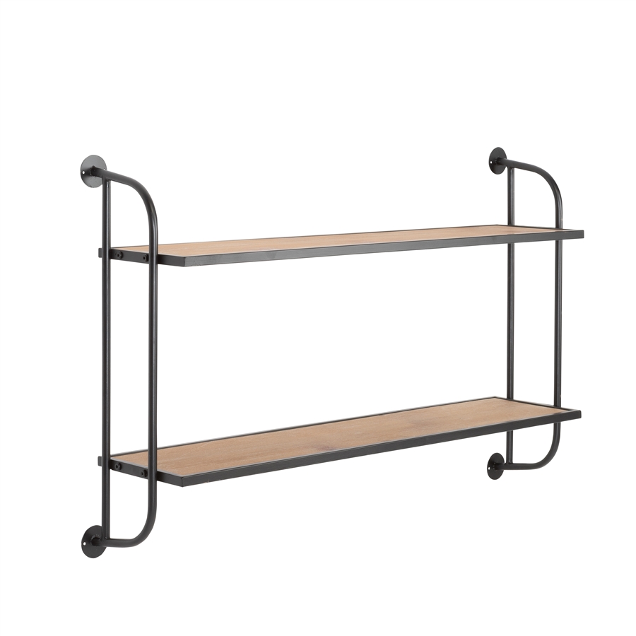 Aspire Home Accents 8712 - Emery Wall Shelf - 2 Shelf 38" Black