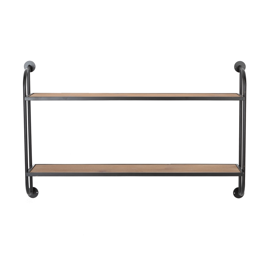 aspire home accents 8712 - Emery Wall Shelf - 2 Shelf 38" Black