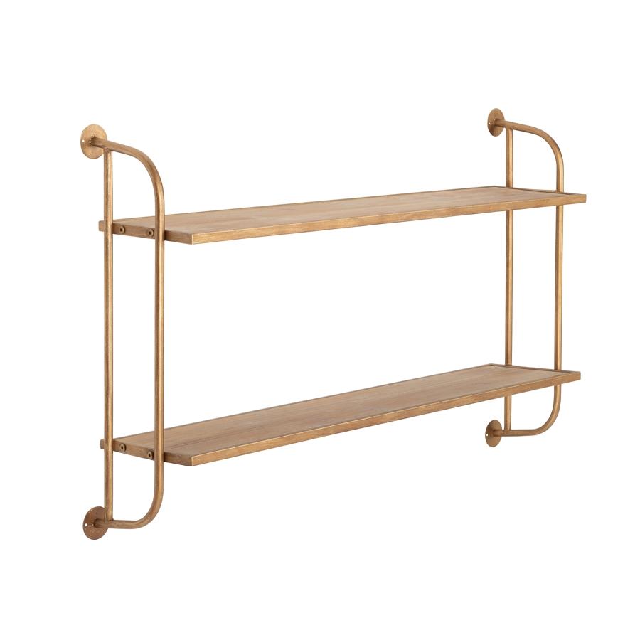 Aspire Home Accents 8736 - Emery Wall Shelf - 2 Shelf 38" Gold