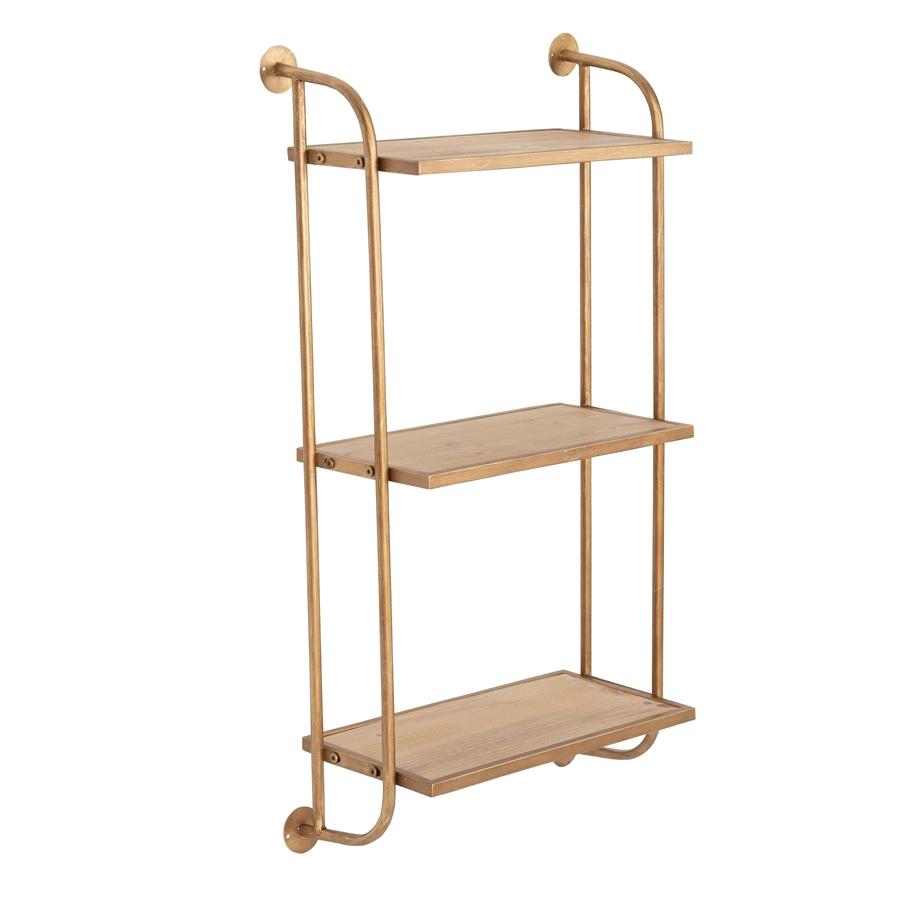 Aspire Home Accents 8767 - Emery Wall Shelf - 3 Shelf 18" Gold