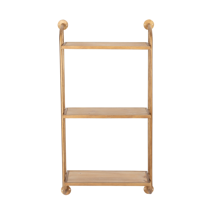 aspire home accents 8767 - Emery Wall Shelf - 3 Shelf 18" Gold