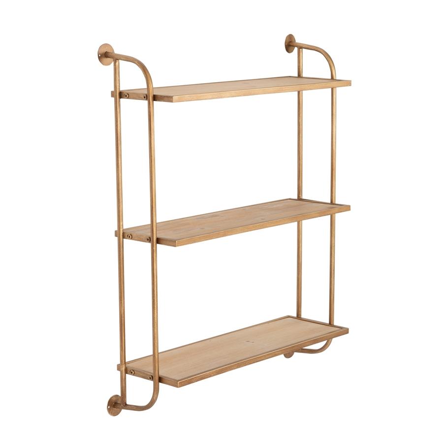 Aspire Home Accents 8798 - Emery Wall Shelf - 3 Shelf 26" Gold