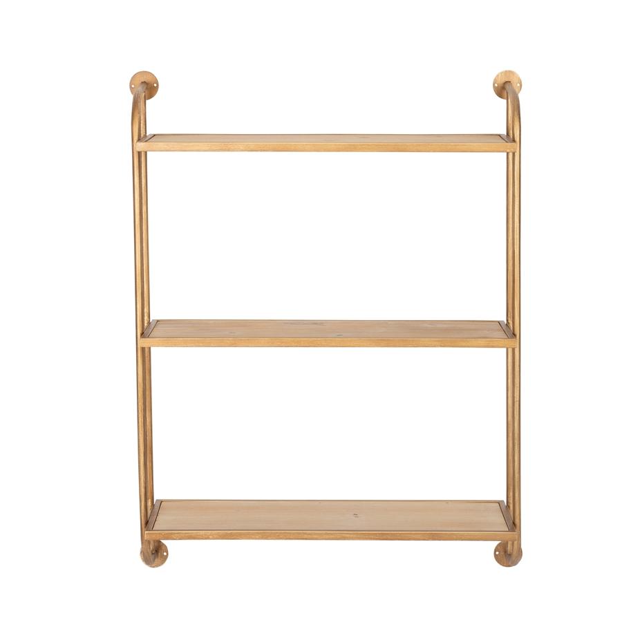 aspire home accents 8798 - Emery Wall Shelf - 3 Shelf 26" Gold